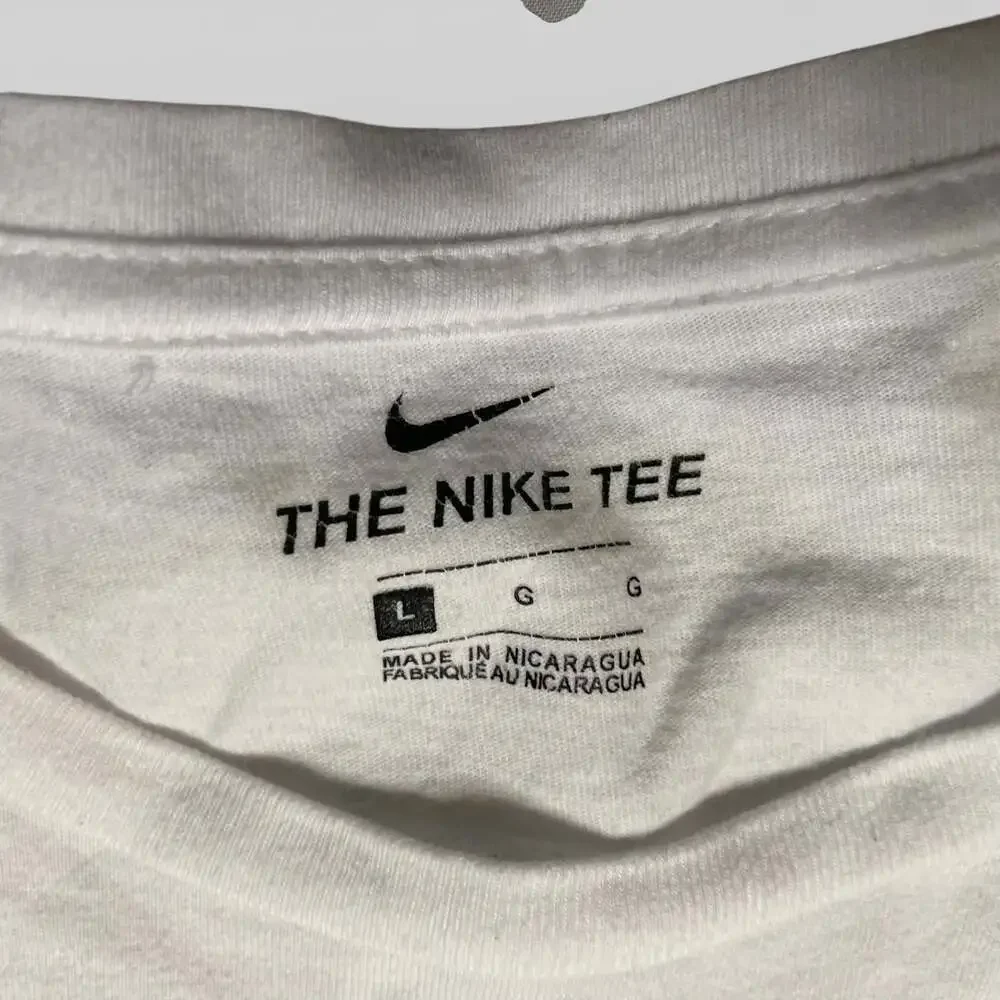 Nike Just Do It White Graphic T-Shirt Mens Large Red Blue Logo